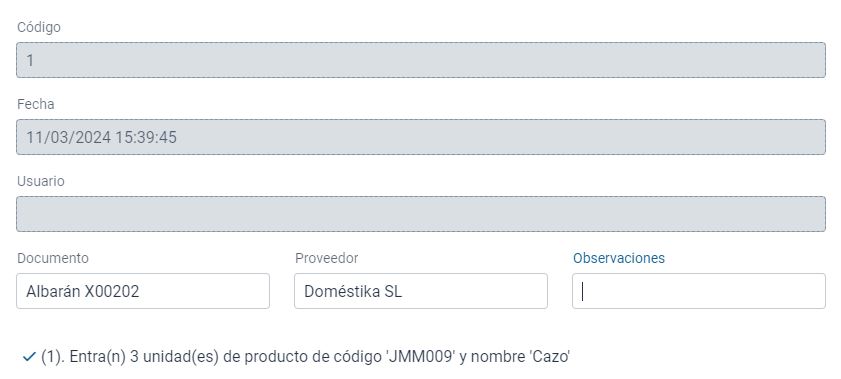 Mantenimiento de movimientos de stock en TPVnube.es